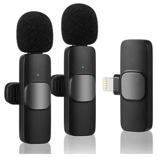 Par microfone de lapela sem fio (iPhone e iPad)