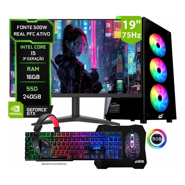 Pc Gamer (completo) Intel Core i5-3470 16GB RAM 240GB SSD