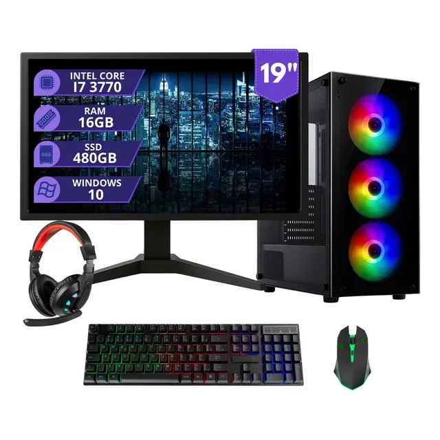Pc Gamer (completo) Intel Core i7-3770 16GB RAM 480GB SSD