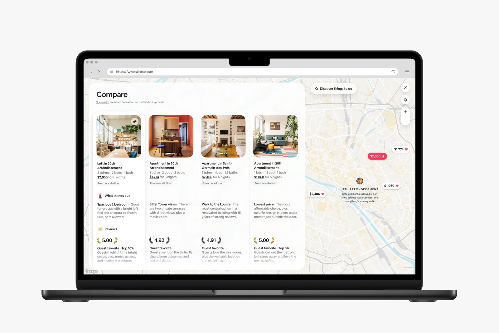 Ferramenta de comparação de hospedagens com IA no Airbnb