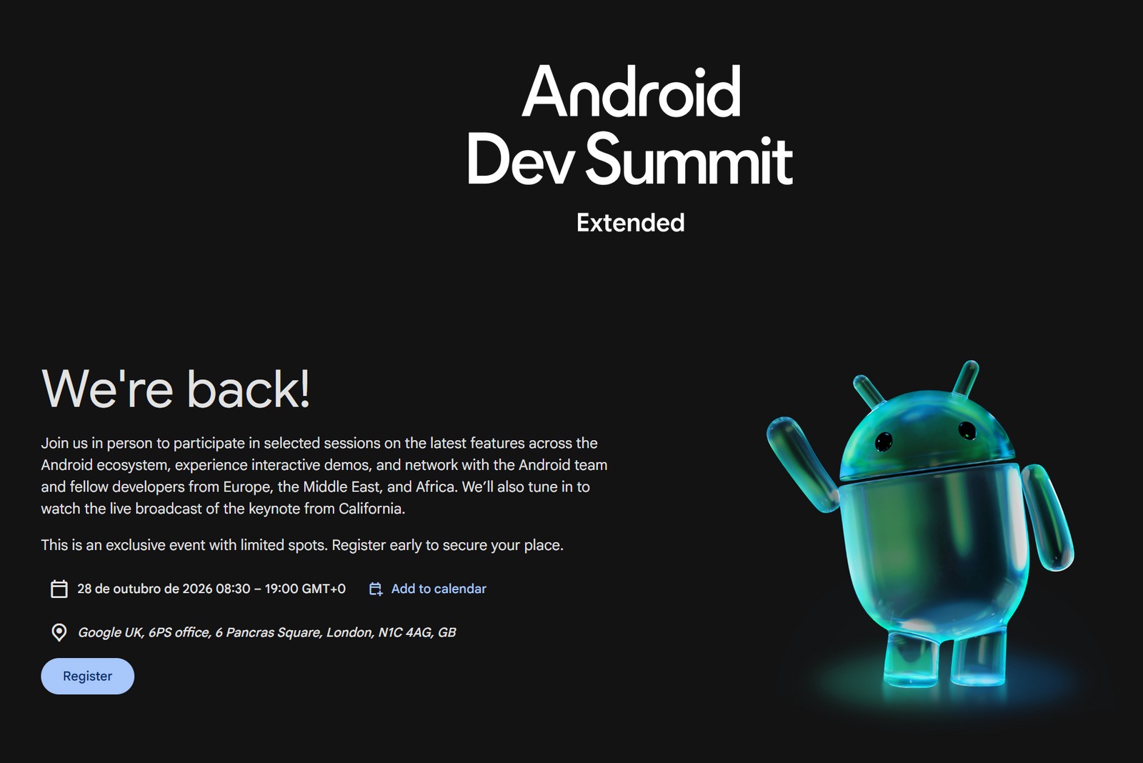 Android Dev Summit volta após 4 anos, em 28 de outubro, com foco no Android 18 e em agentes de IA