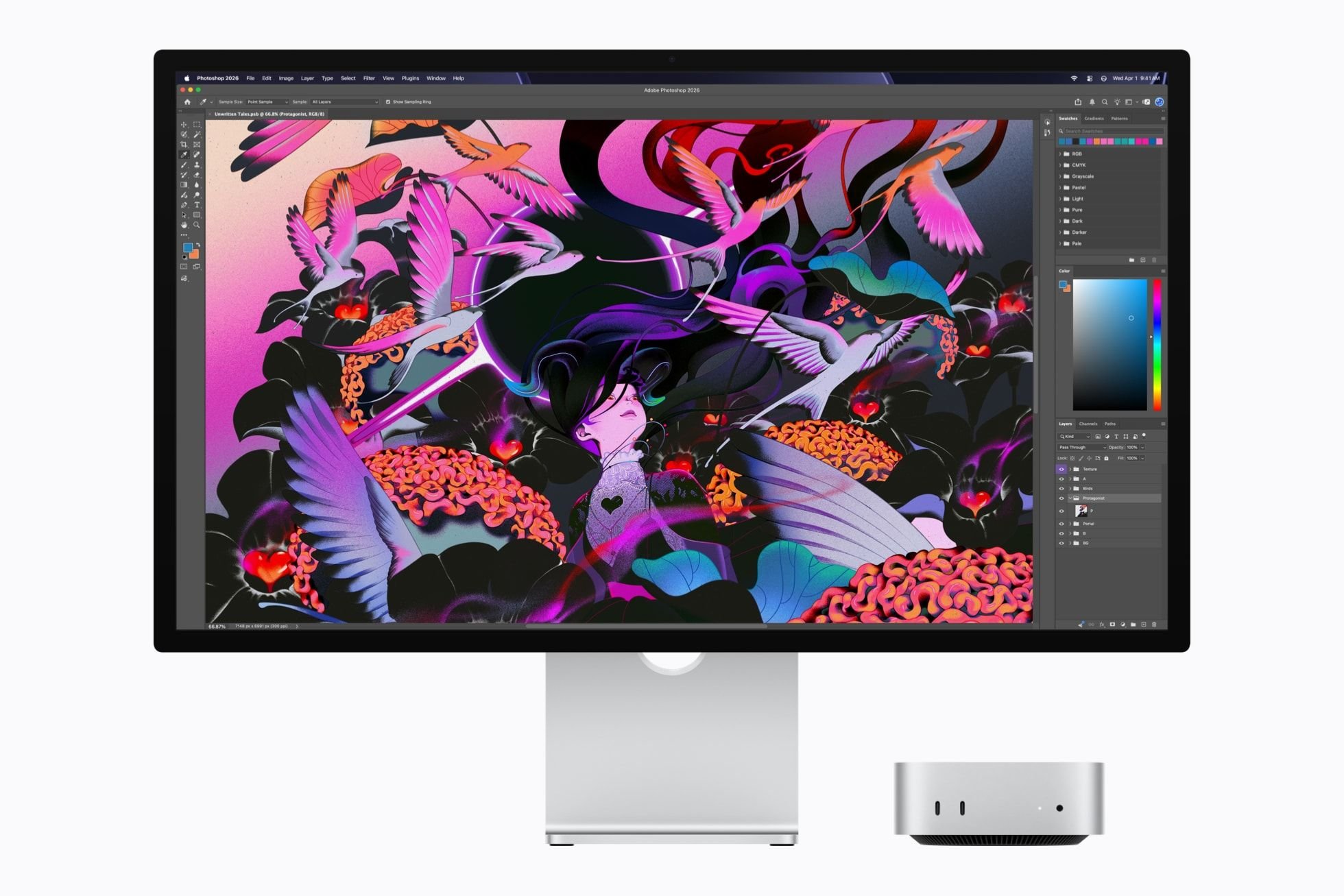 Novo Mac mini rodando Photoshop
