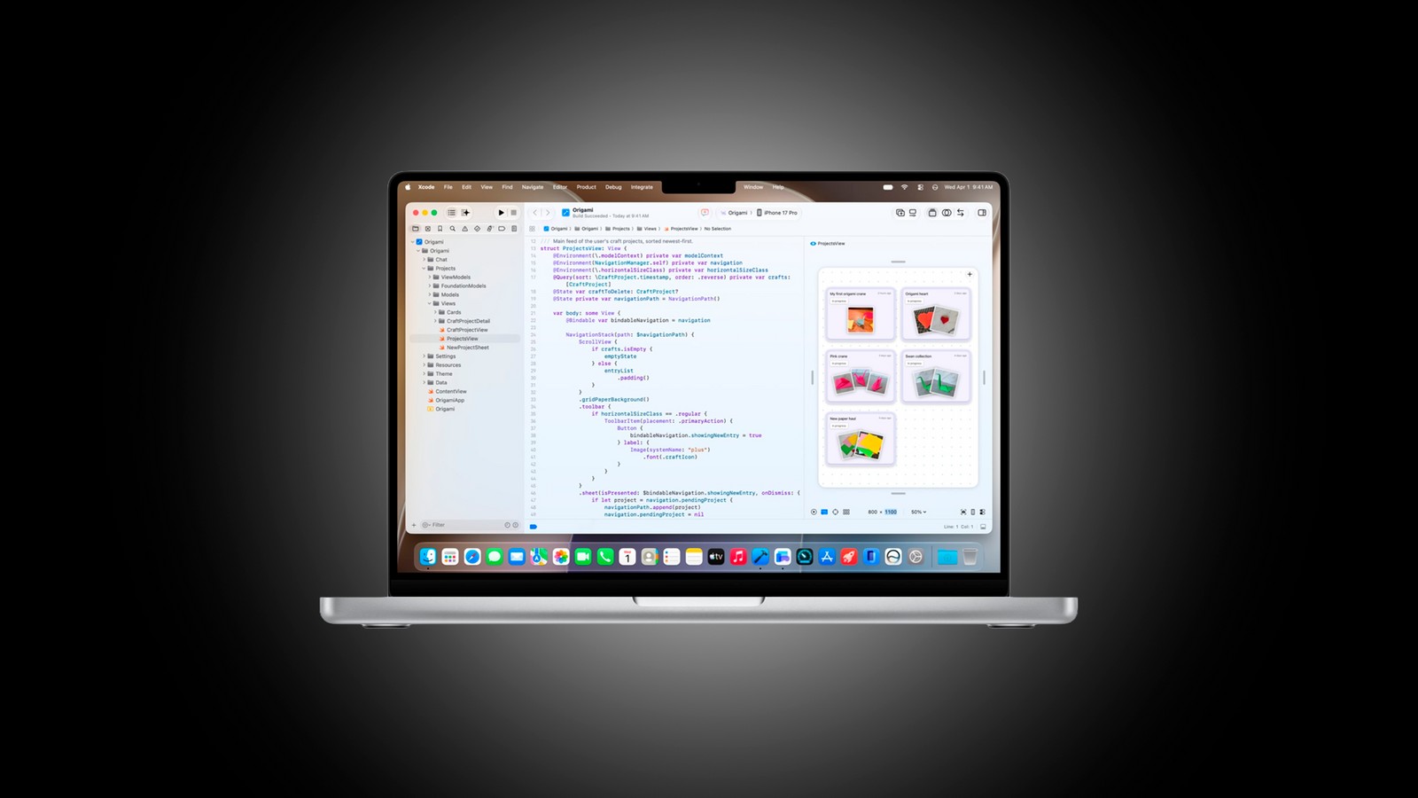 MacBook com aplicativos da Apple abertos na tela