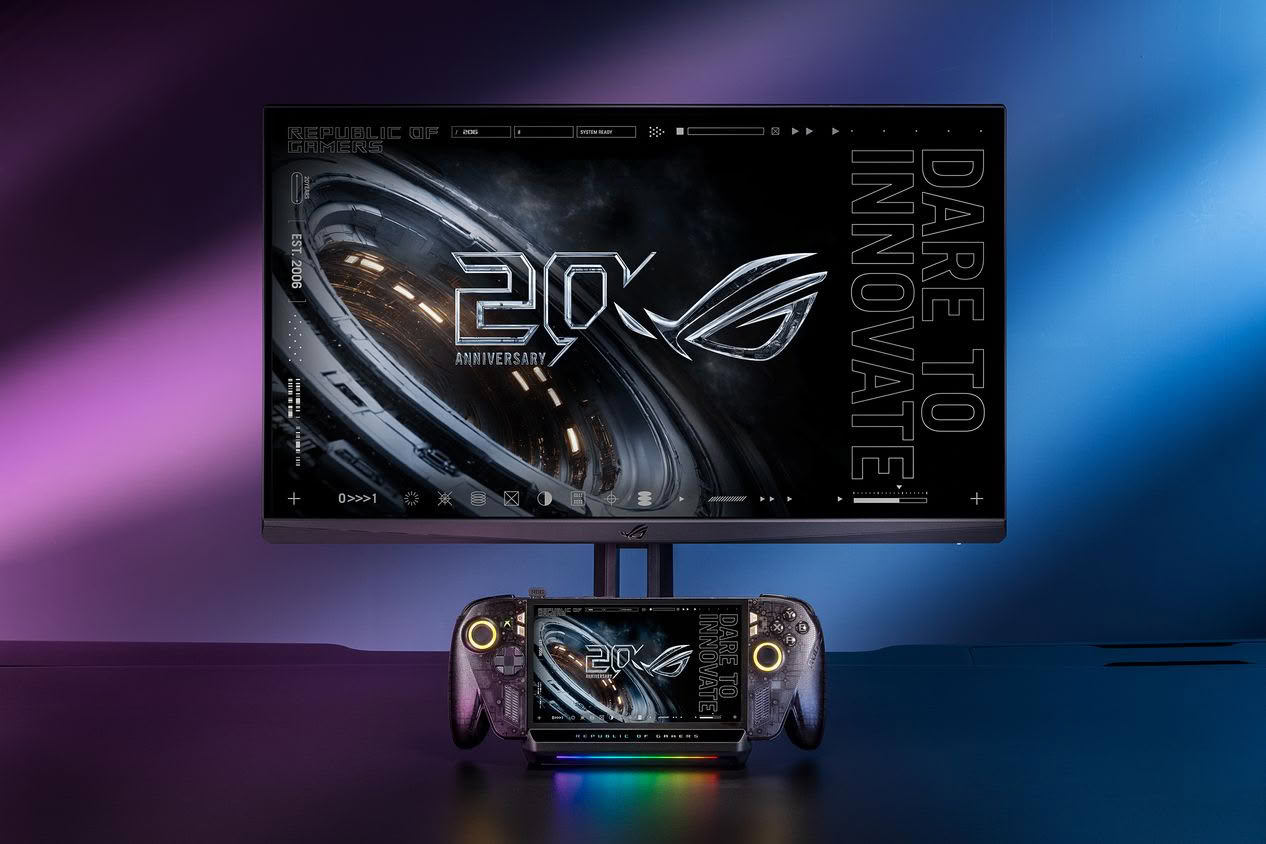 TV conectada ao ROG Xbox Ally pelo dock DG310