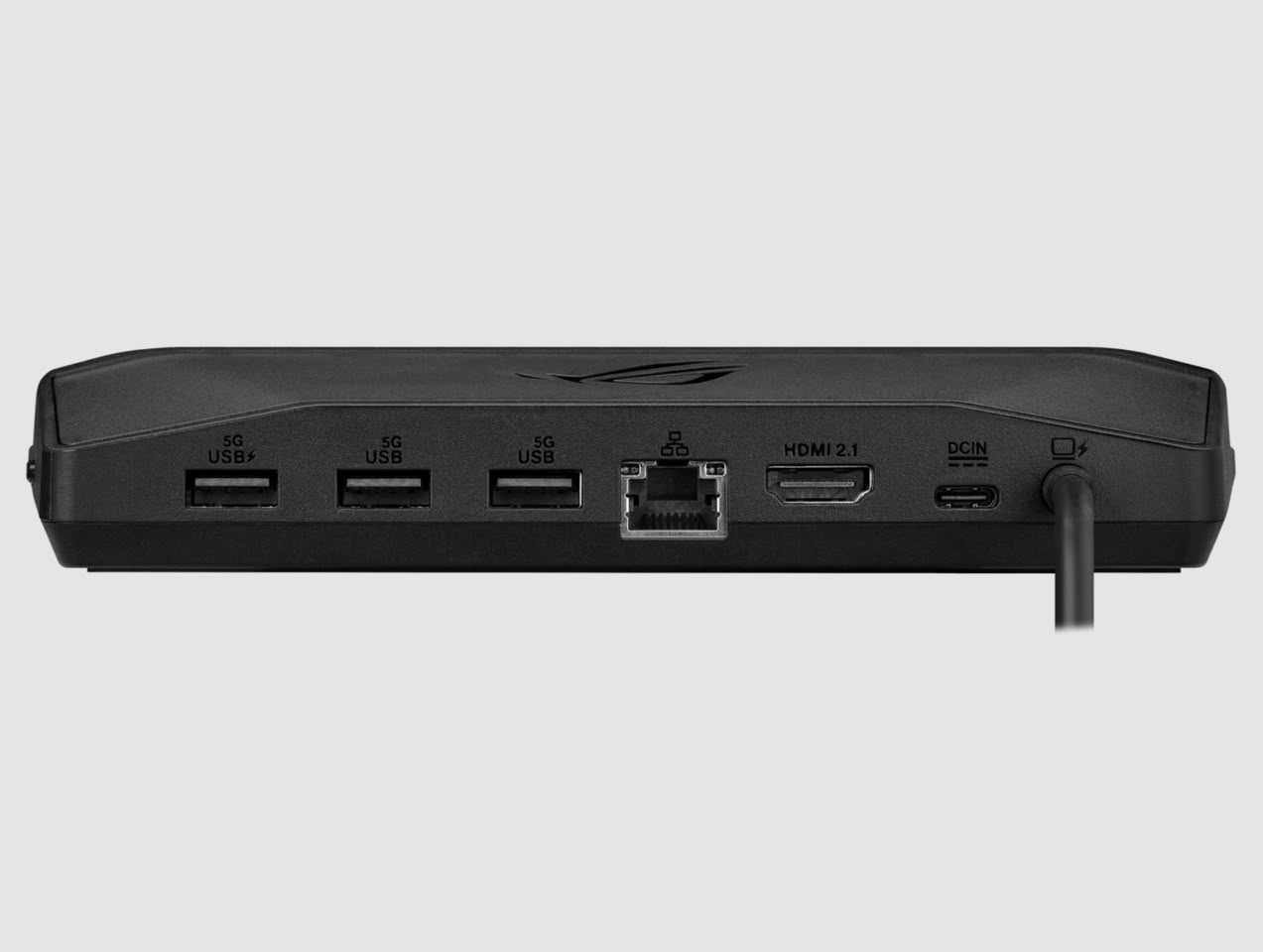 Vista traseira do DG310 com HDMI, Ethernet e três USB-A