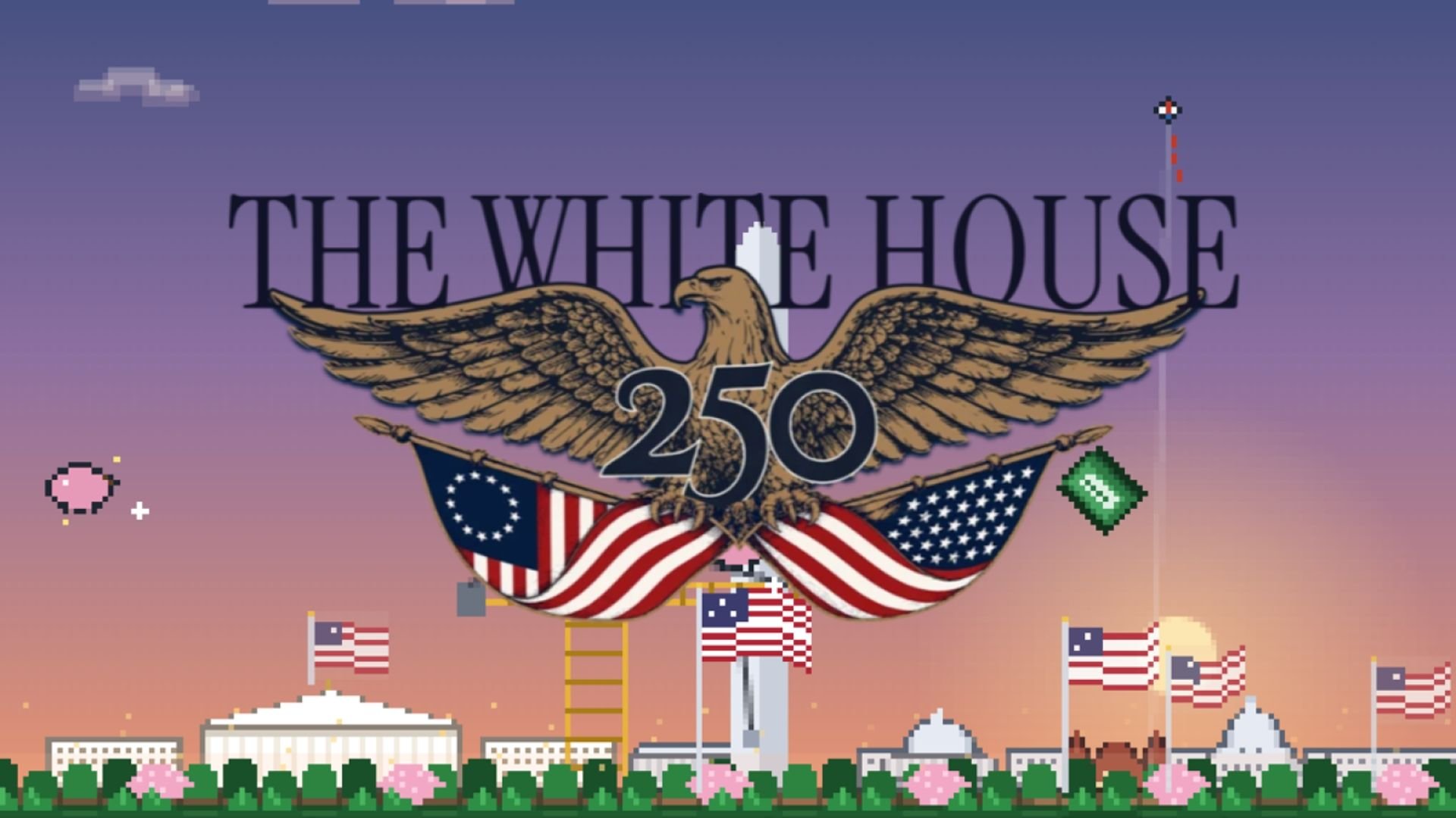 Tela do Arcade com os cinco jogos disponíveis no site whitehouse.gov