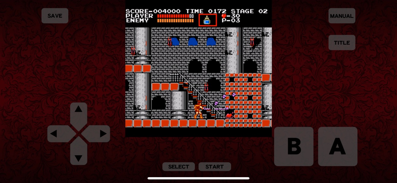 Castlevania no celular em fase do castelo