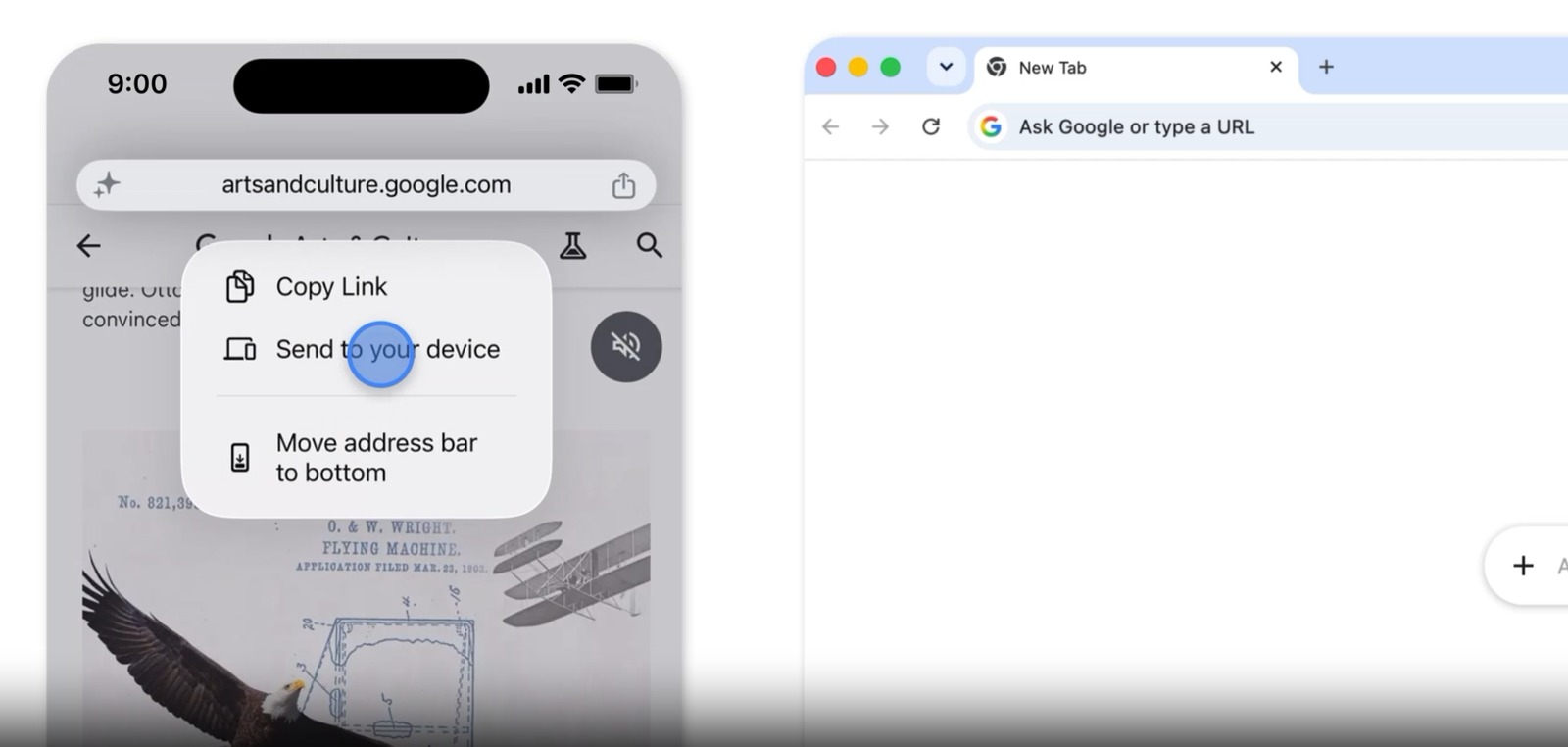 Chrome passa a manter a posição da página e formulários ao enviar aba entre celular e PC