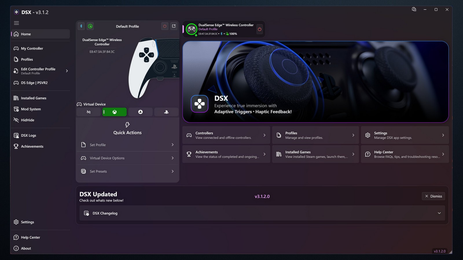 Controle DualSense do PlayStation 5 conectado ao PC