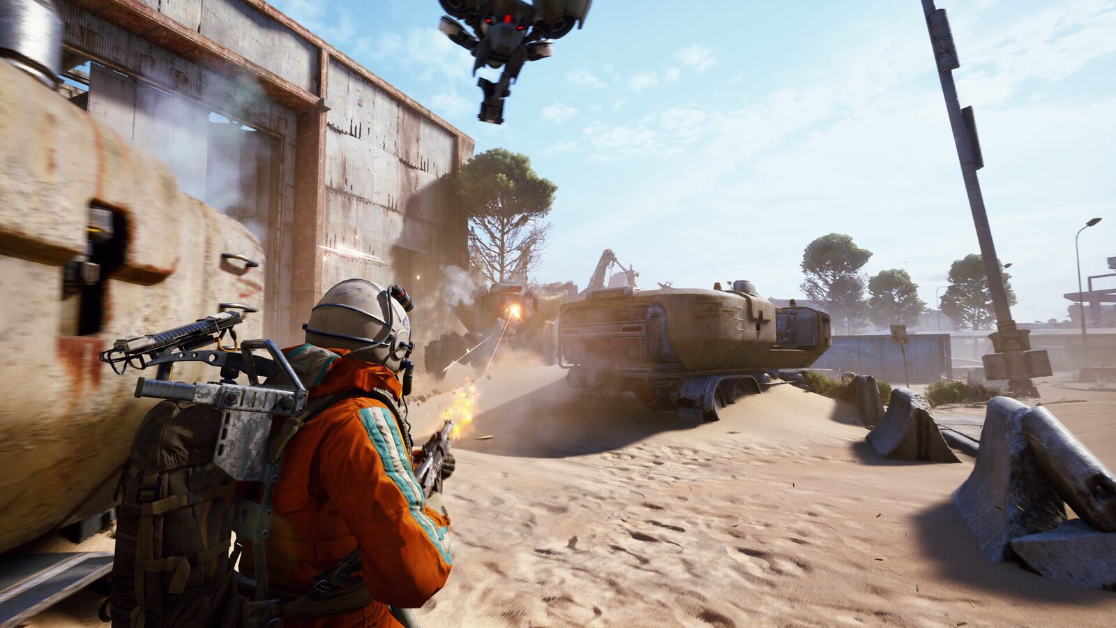 Jogadores enfrentando robôs ARC em ARC Raiders