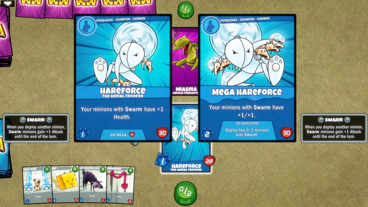 Jess conversa com personagens em cenário de Cardpocalypse