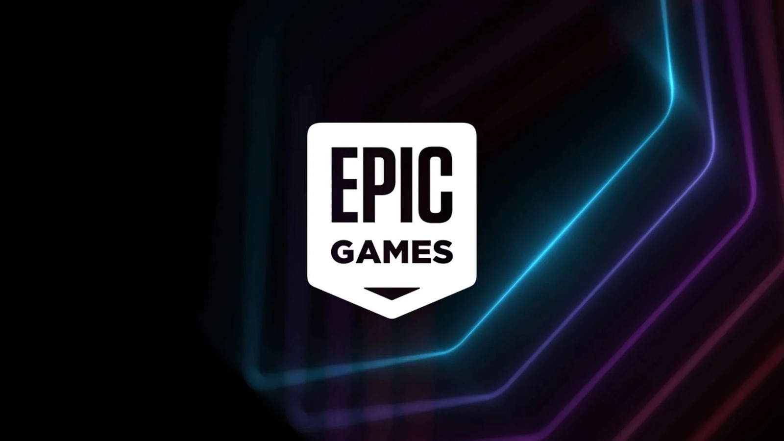 Logo da Epic Games sobre fundo escuro com linhas de neon