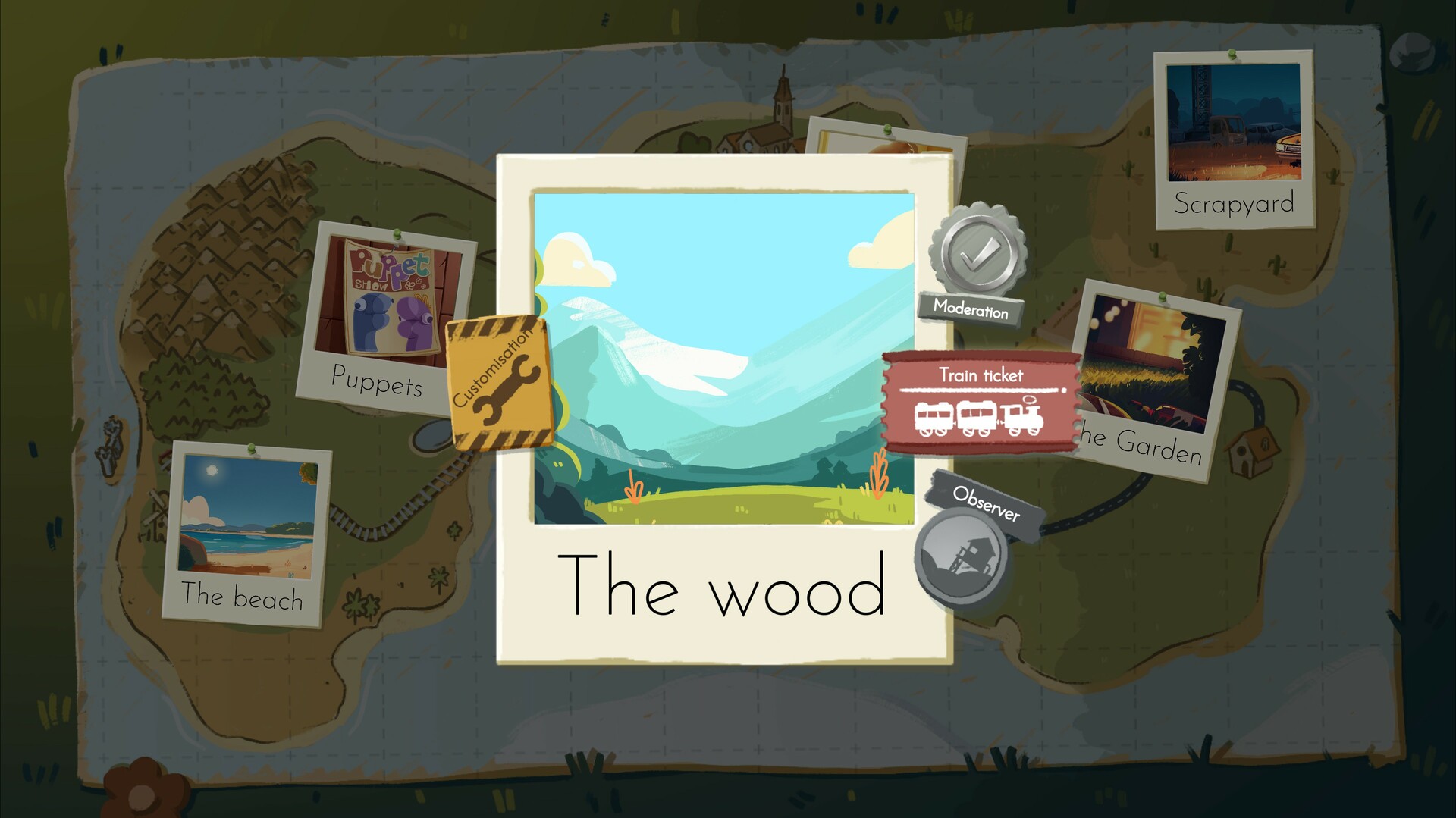 Mapa de locais desbloqueáveis de Fireside Feelings