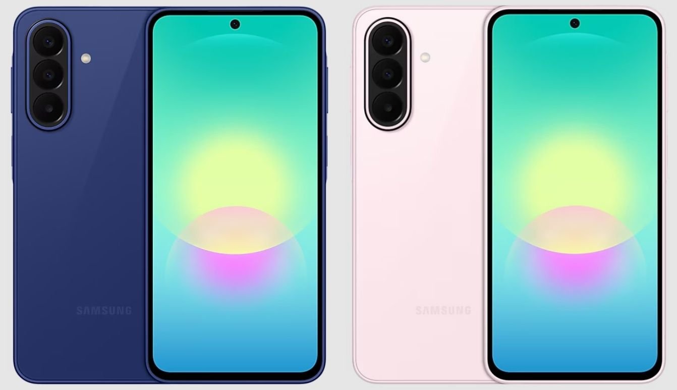 Galaxy A27 5G nas cores azul e rosa