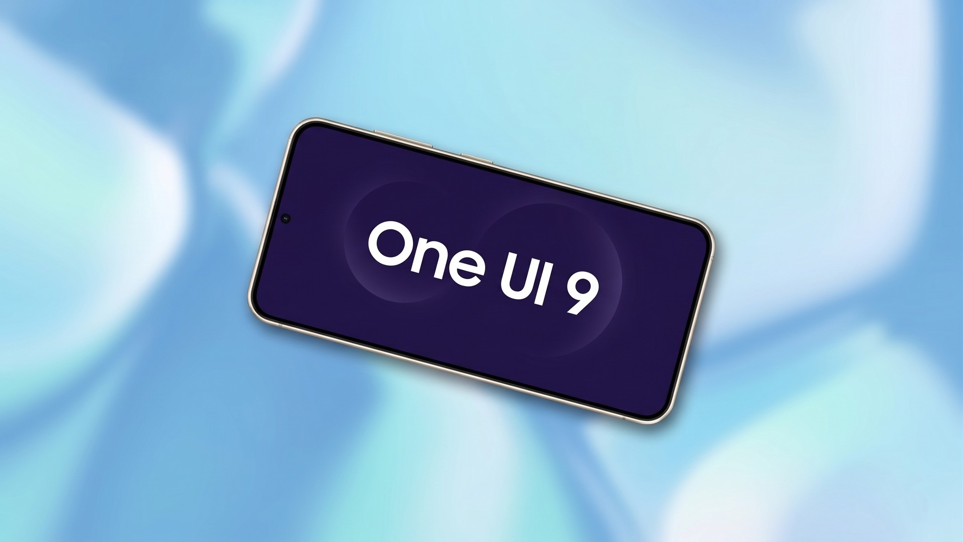 Tela promocional da One UI 9 em um Galaxy S25