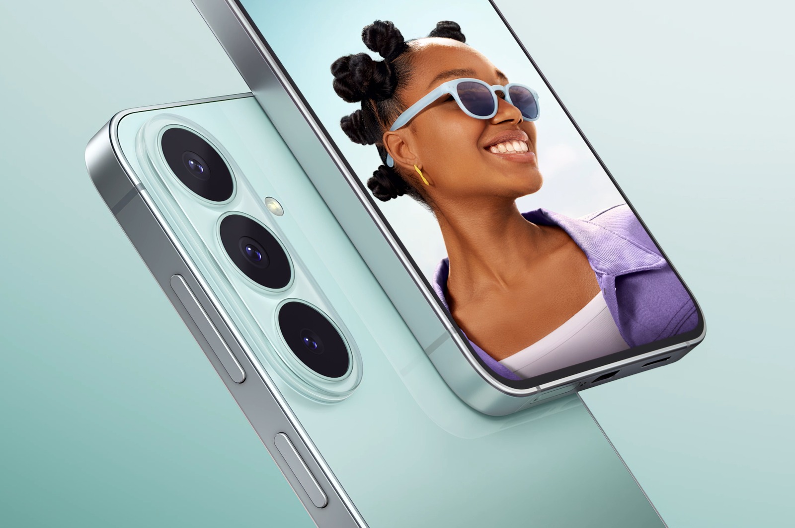 Detalhe do módulo de câmeras em pílula do Galaxy S26 FE