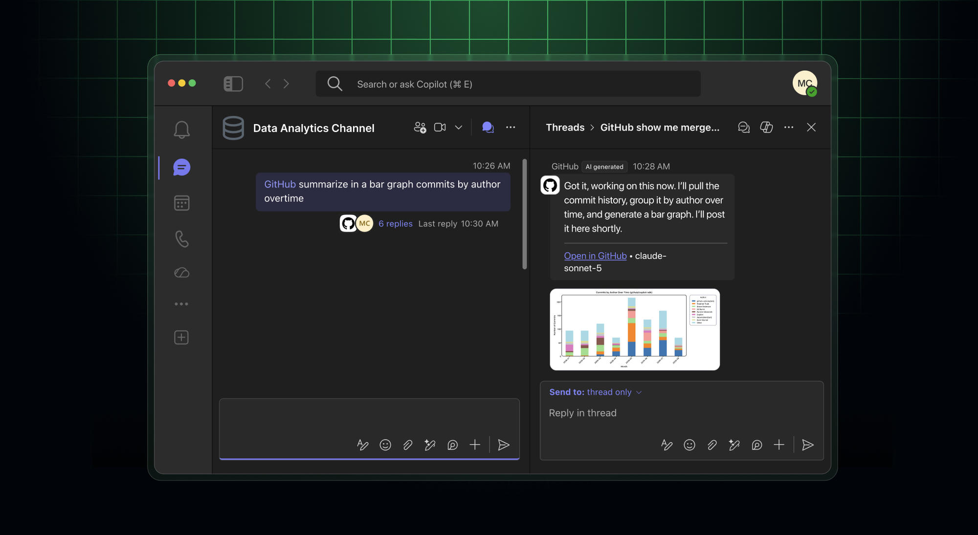 GitHub Copilot no Microsoft Teams transforma conversas em código e pull requests