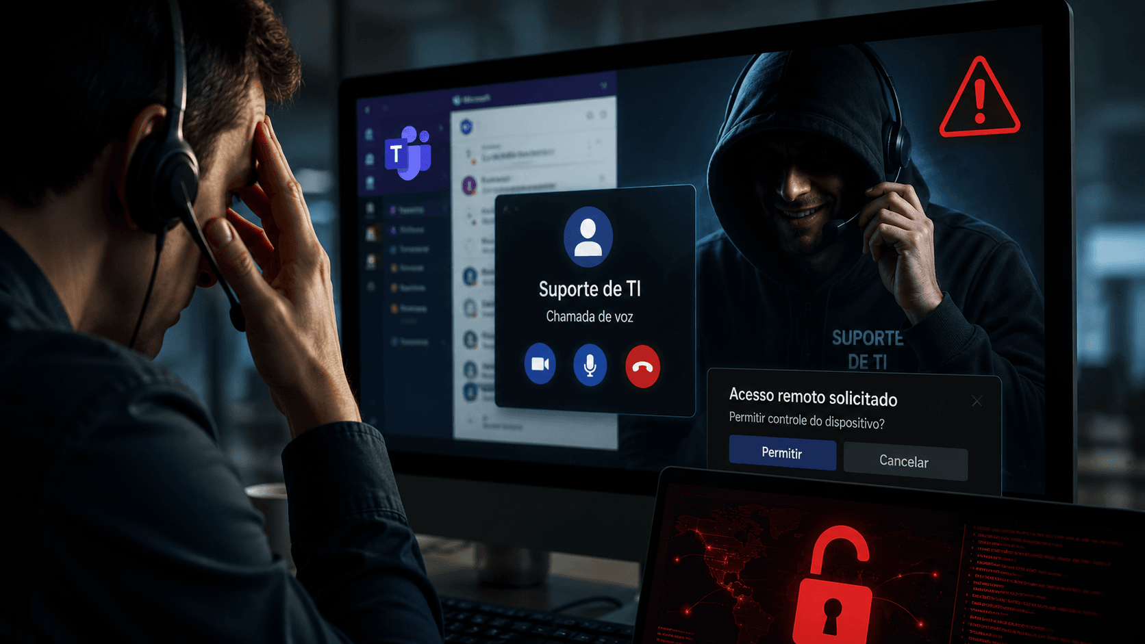 Golpe no Microsoft Teams: falso suporte de TI liga por voz e toma o PC da empresa