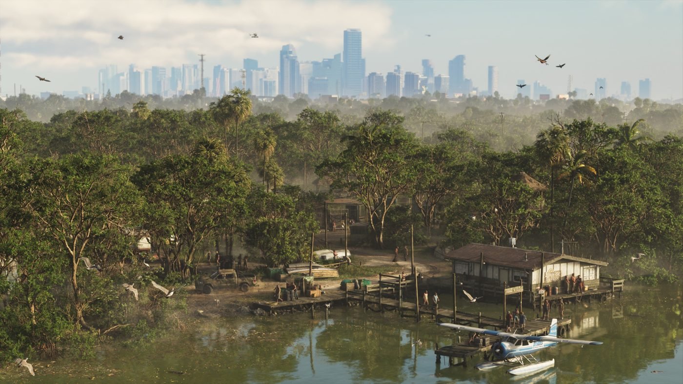 Região de pântano no mapa de Leonida em GTA 6