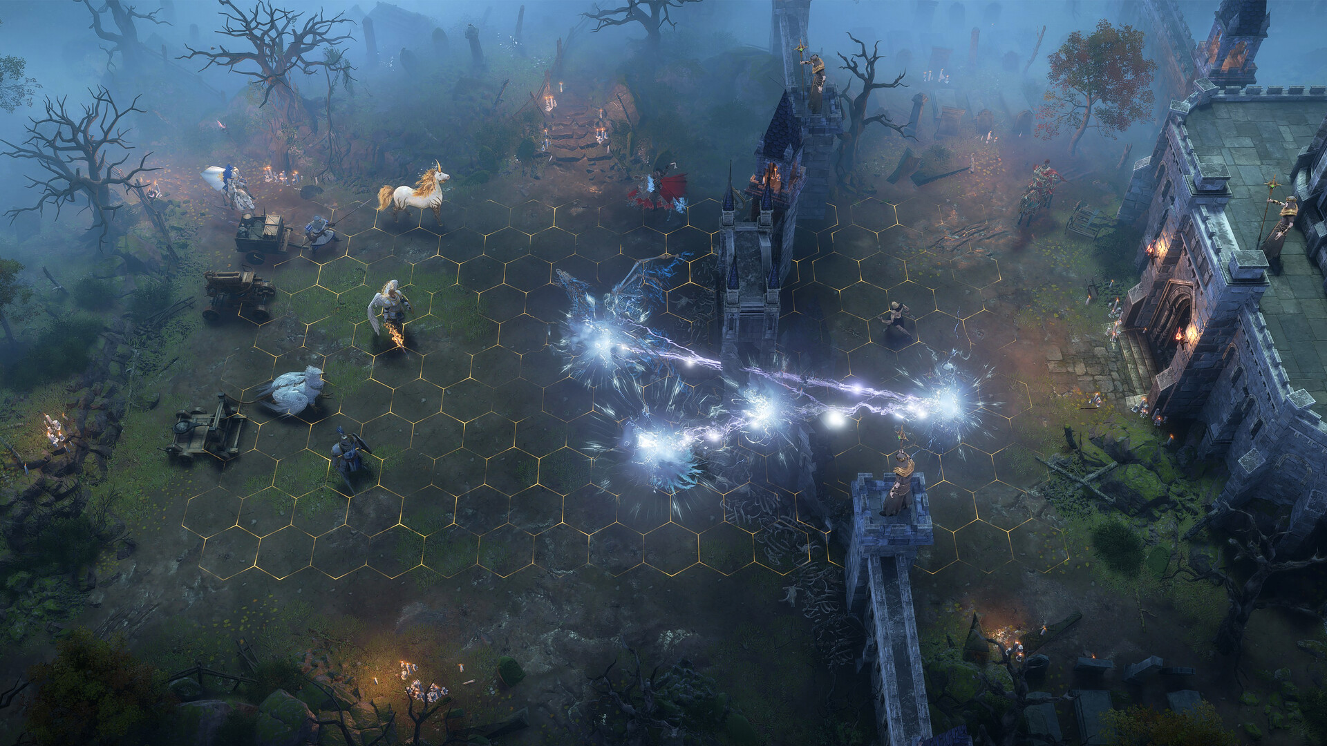 Batalha por turnos no remake de Heroes of Might and Magic III