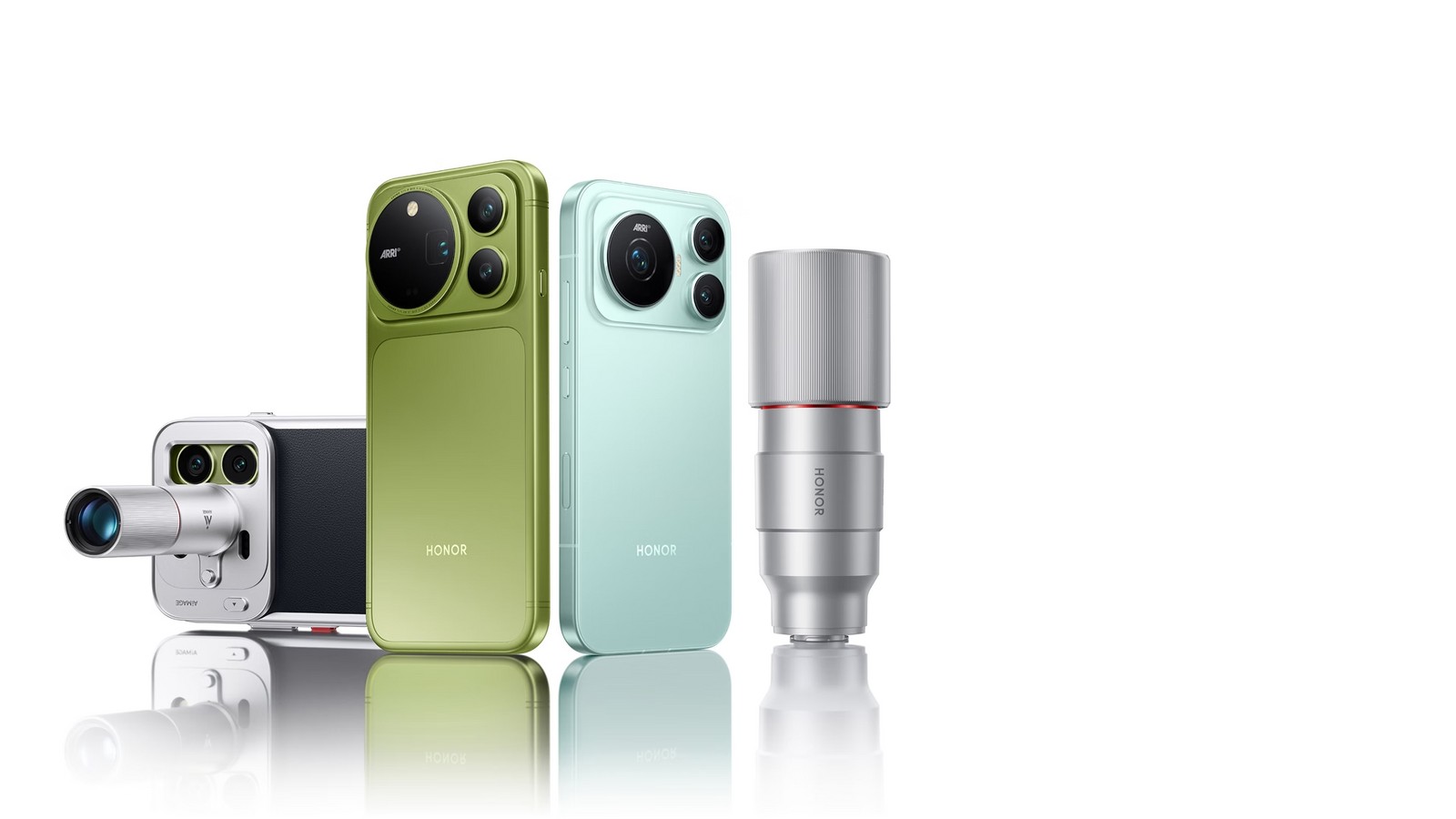 Honor Magic 9 Pro Max com os acessórios de lente teleconversora
