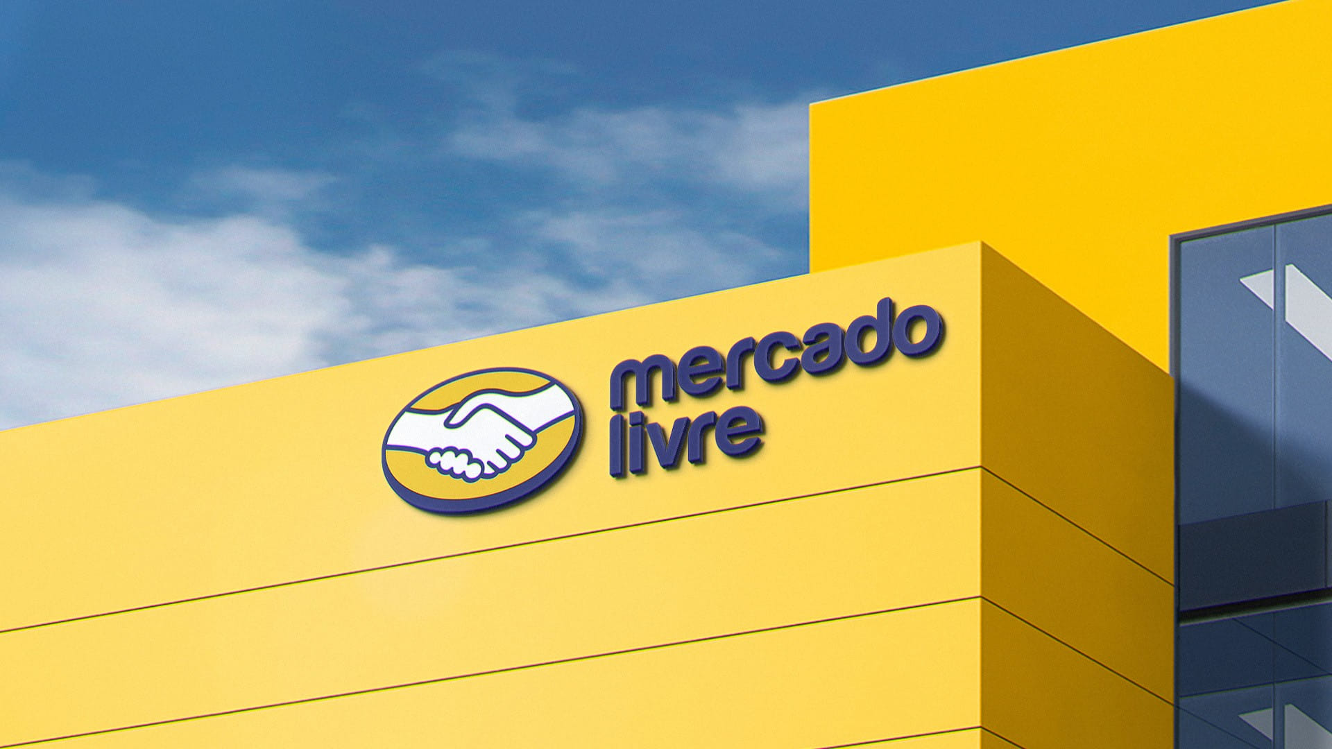 Fachada com o logotipo do Mercado Livre