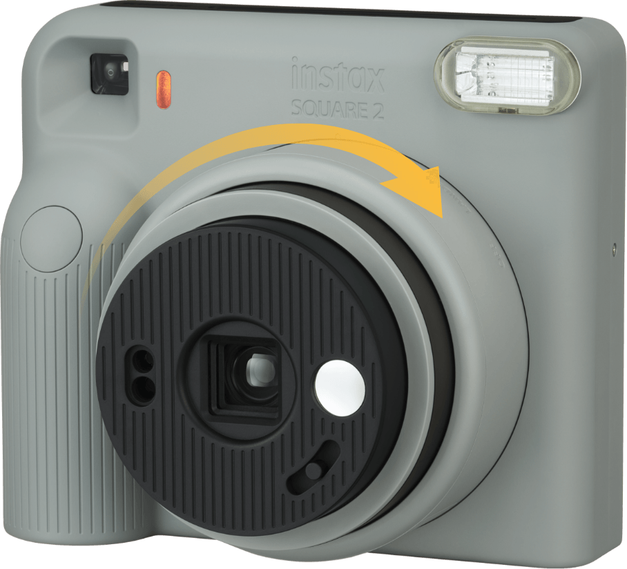Anel de foco da Instax SQUARE 2 sendo girado