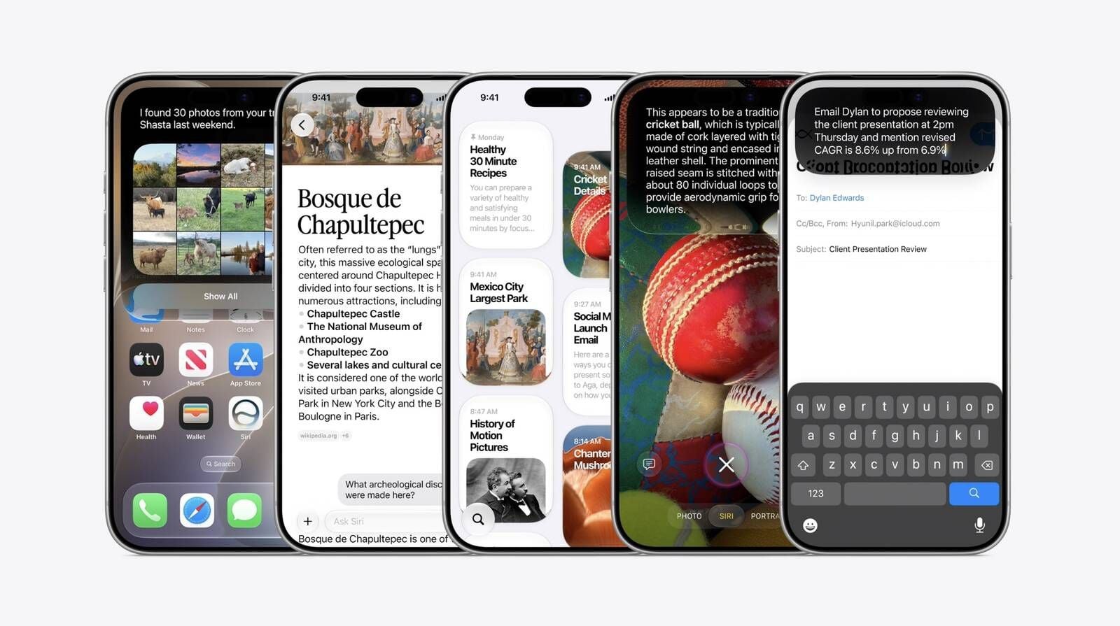 iPhones mostrando a nova Siri AI do iOS 27 em funcionamento