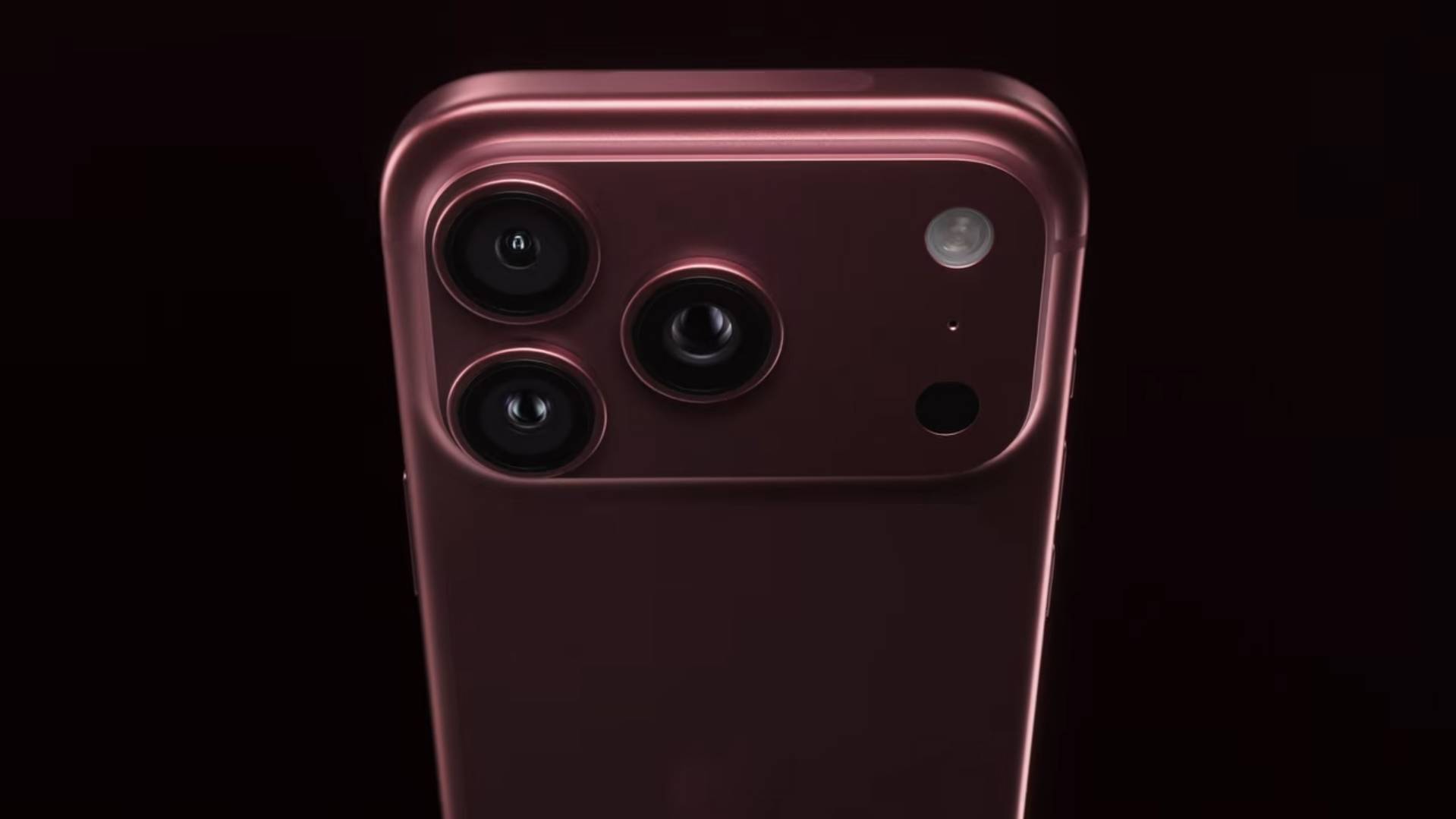 Traseira do iPhone 18 Pro Bordô com o platô de câmeras