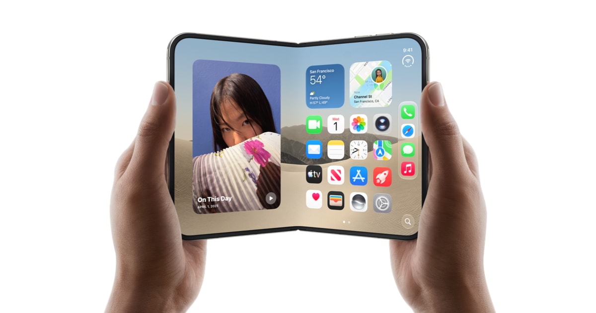 iPhone Duo tem camada protetora da tela substituível para disfarçar a dobra, e a troca custa US$ 19 no AppleCare