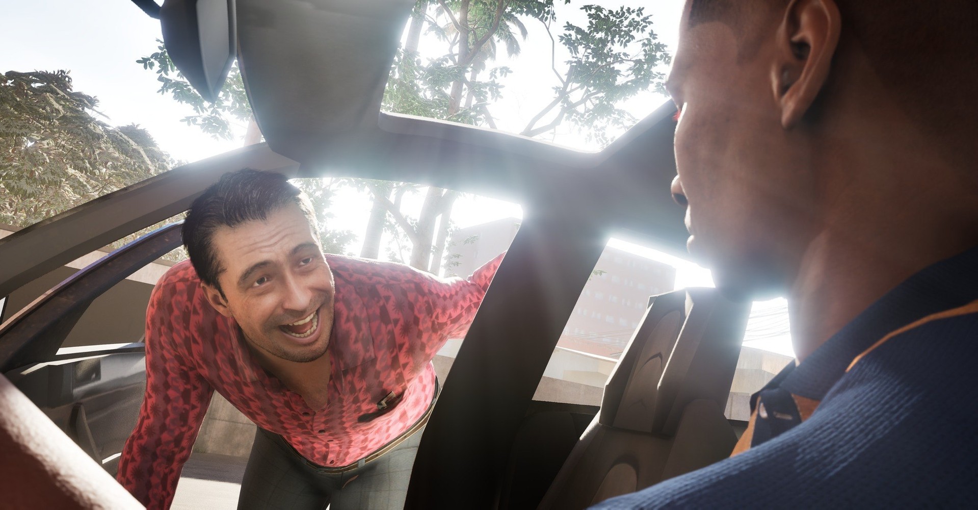 Cena do 171 dentro de um carro, com o protagonista olhando pela janela