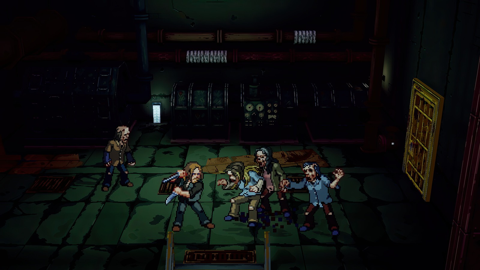 Combate em pixel art de The Walking Dead: Streets of Survival
