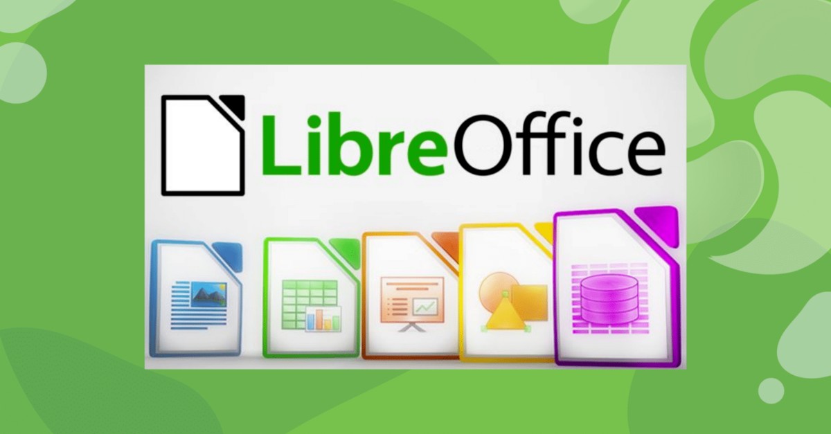 Aplicativos que compõem a suíte LibreOffice: Writer, Calc, Impress, Draw e Base