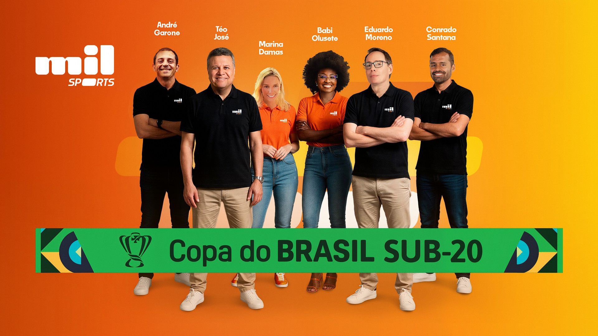 Equipe de estreia do Mil Sports com os direitos da Copa do Brasil Sub-20