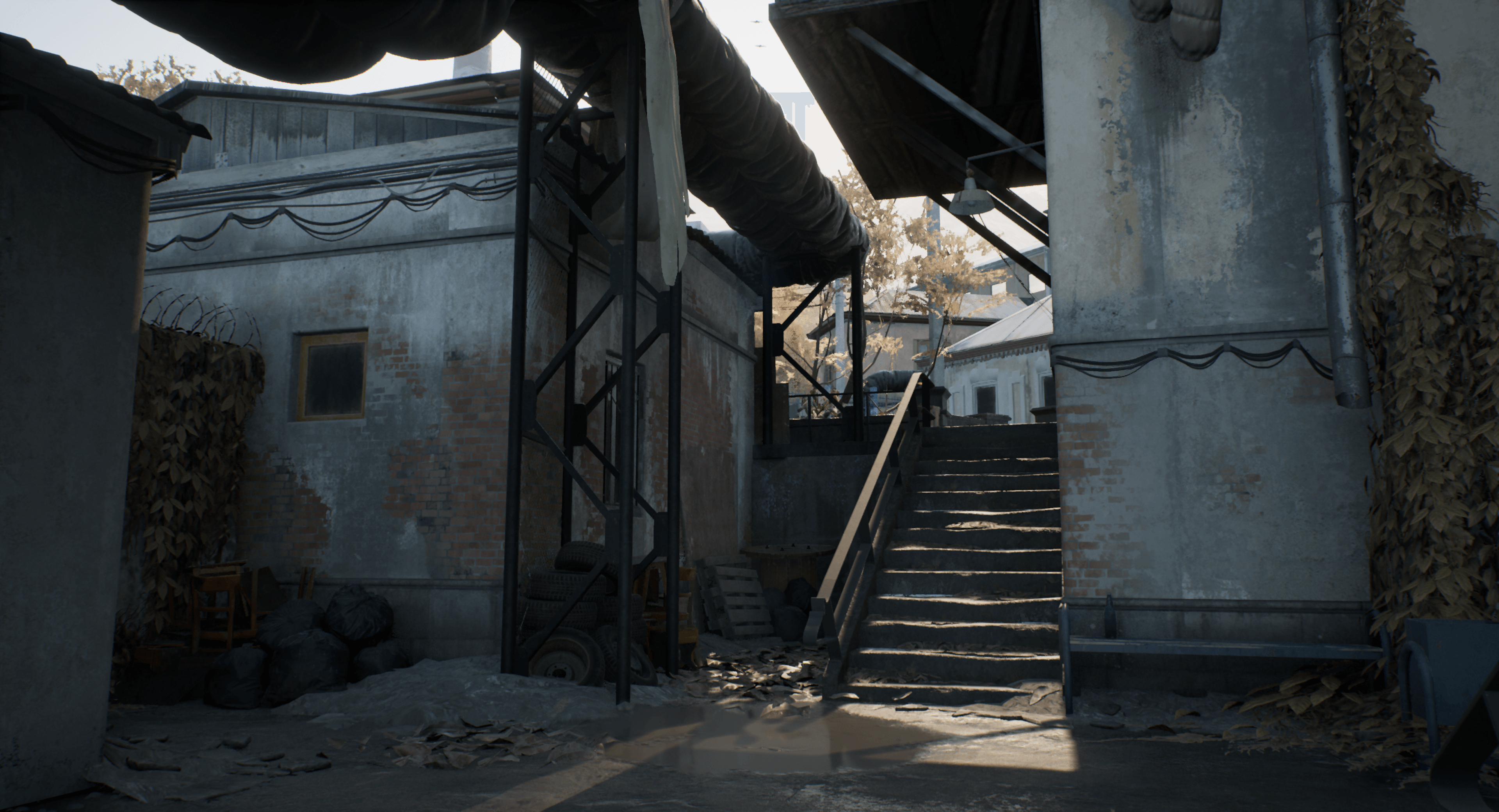 Cenário urbano de Militsioner, jogo de fuga da TALLBOYS