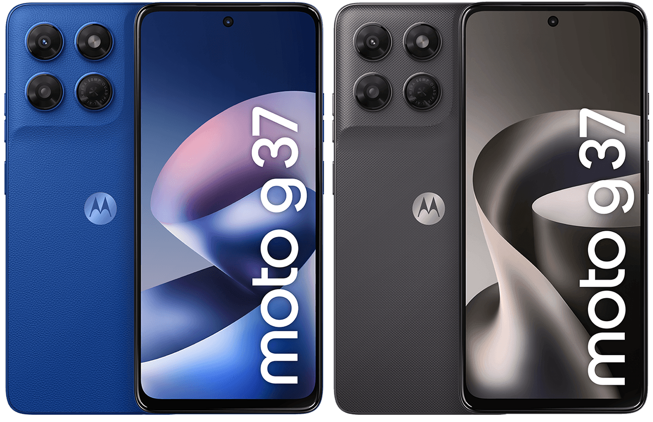Moto G37 nas cores azul náutico e grafite