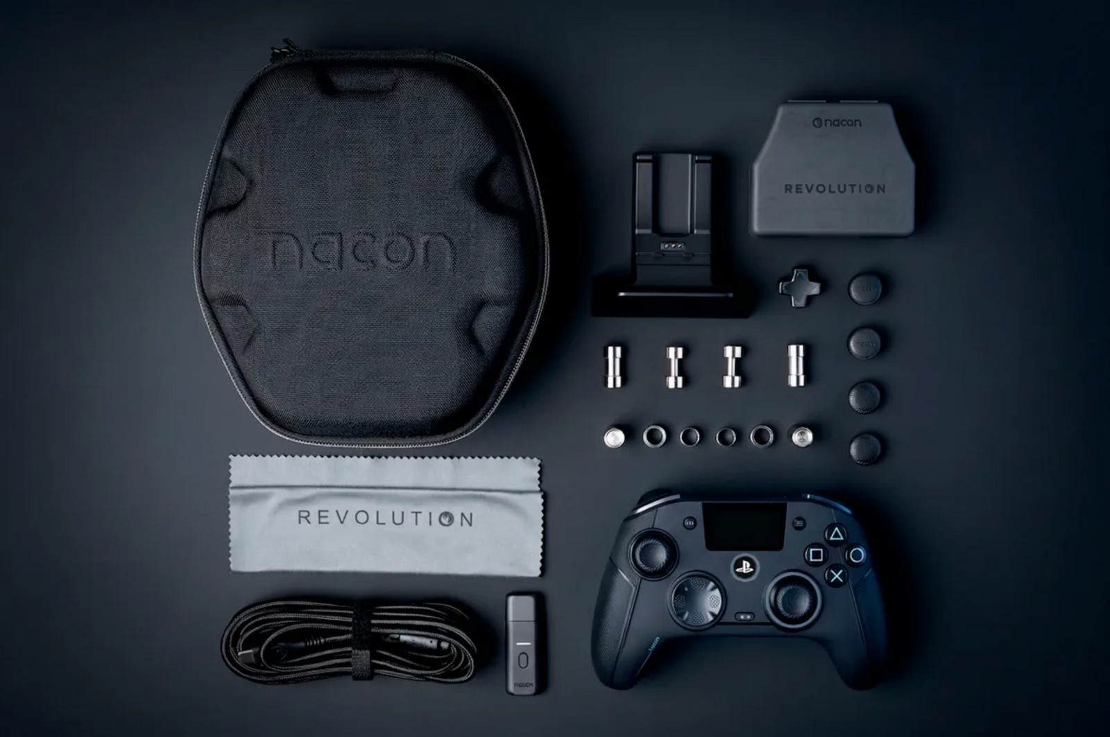 Kit do Revolution 5 Unlimited com estojo, pesos, analógicos extras e cabo