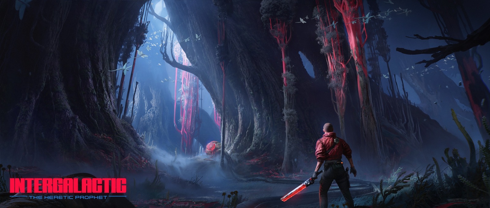 Jordan A. Mun em uma floresta alienígena em arte de Intergalactic: The Heretic Prophet