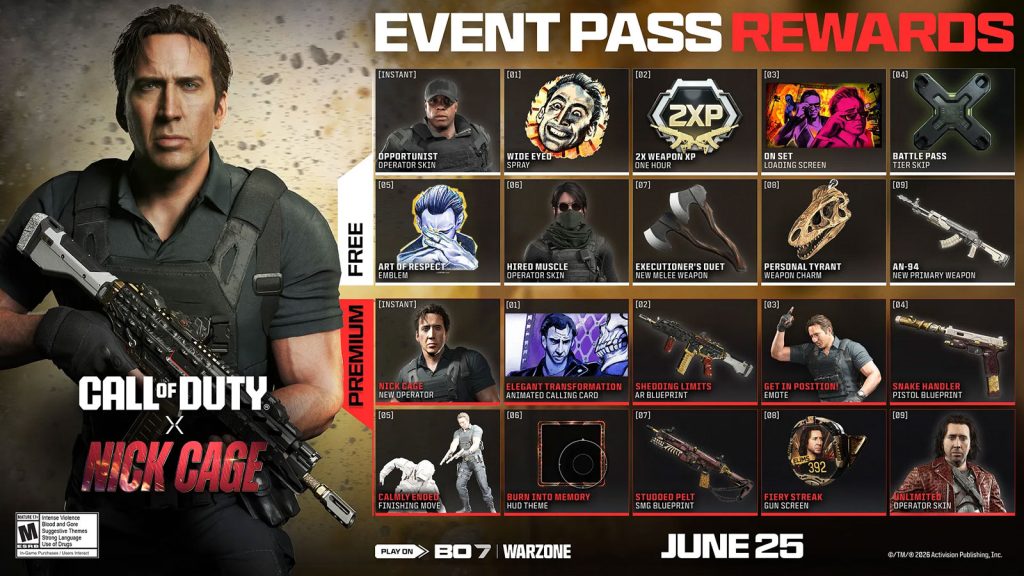 Operador Nicolas Cage em Call of Duty: Black Ops 7 e Warzone