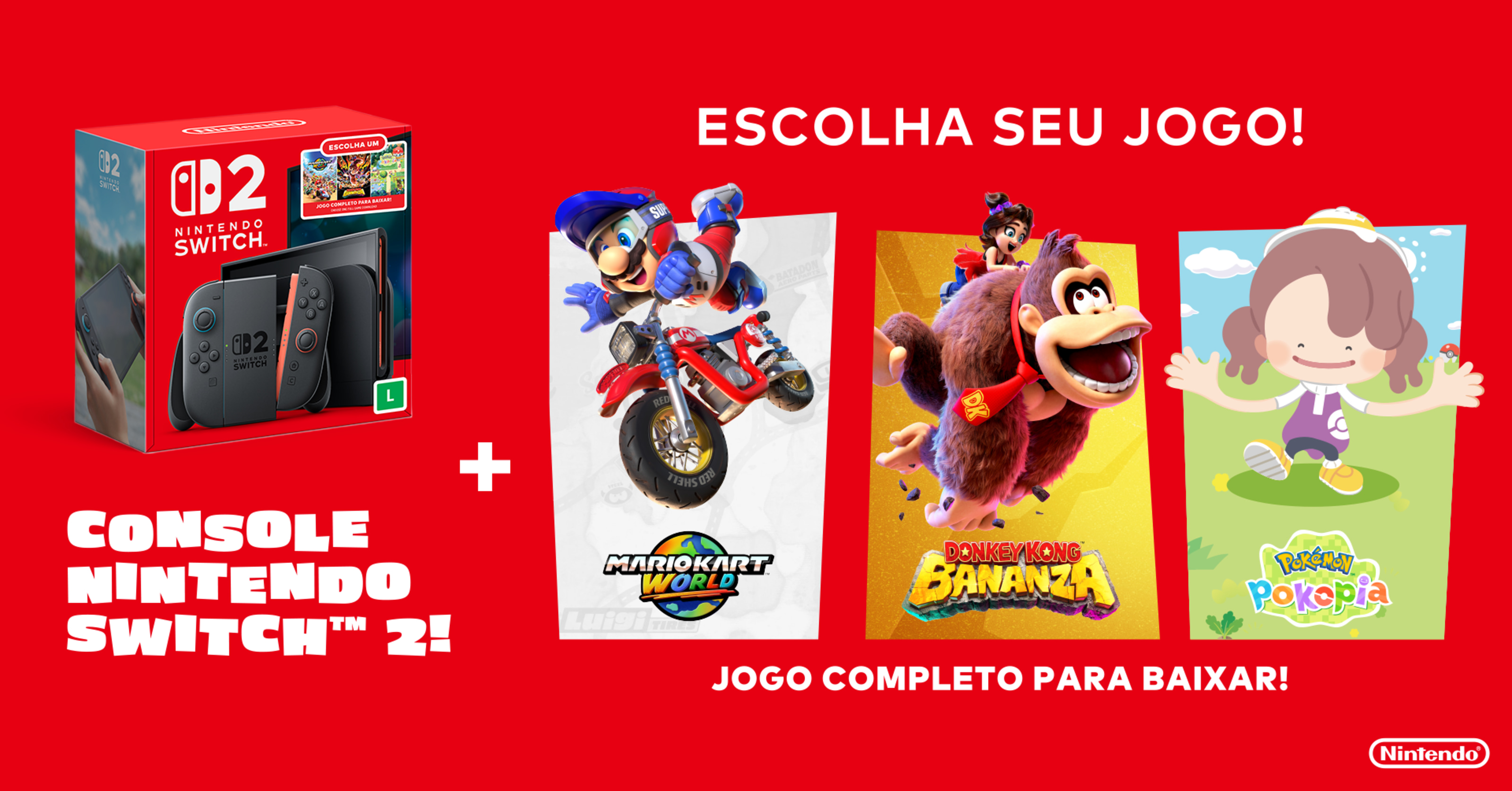 Nintendo Switch 2 chega ao Brasil em bundle que dá um jogo grátis à escolha