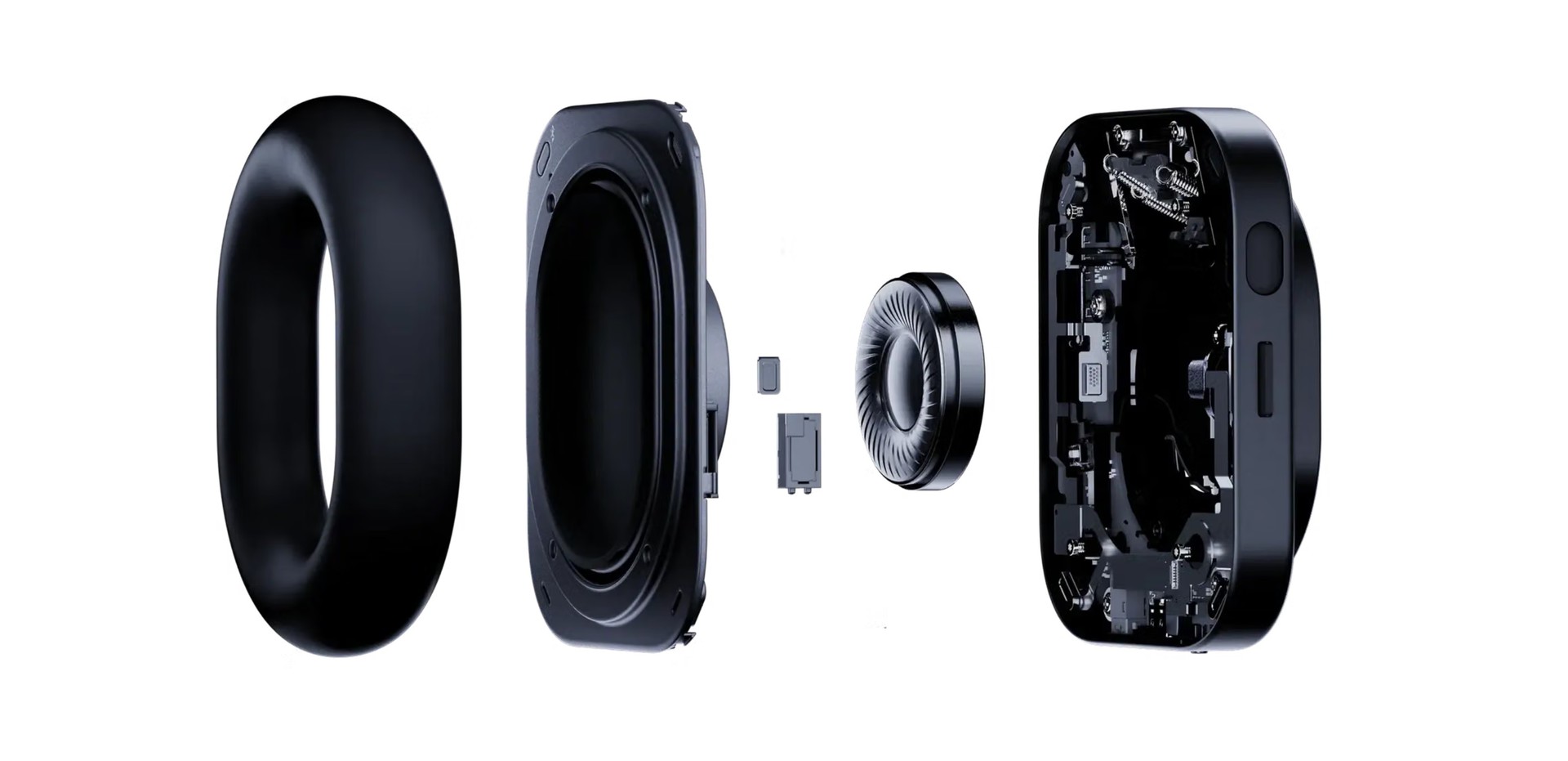 Vista explodida dos componentes internos do Nothing Headphone (1) Pro