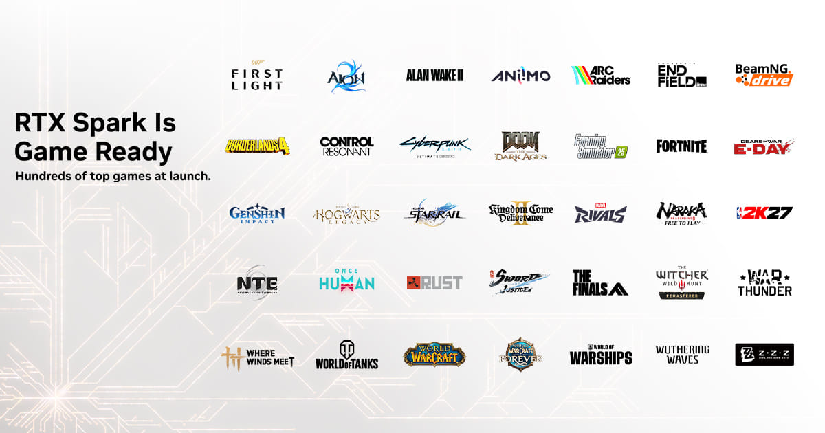 RTX Spark chega em 16 de outubro com centenas de jogos e DLSS 5 duas vezes mais rápido