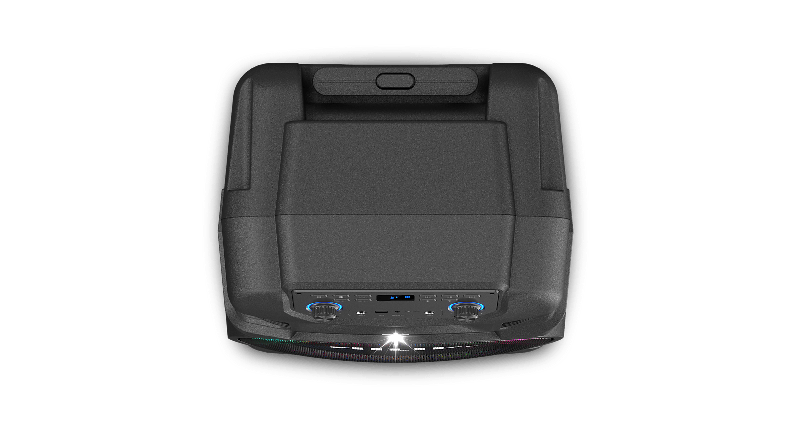 Conexões e painel superior da Philips Boomtrek TAX200T