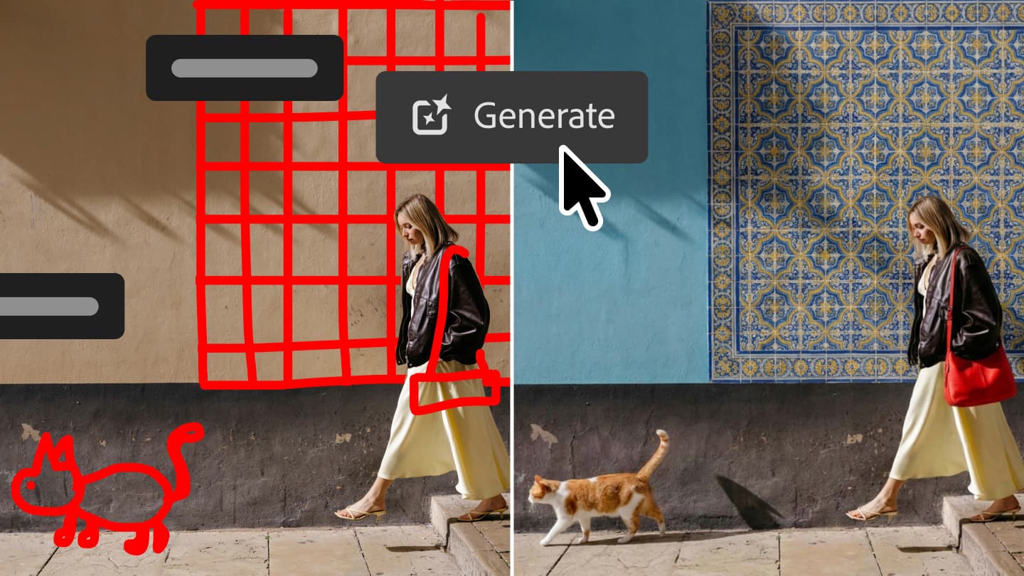 Nova interface do AI Assisted Editor no Photoshop, com barra de comandos em texto