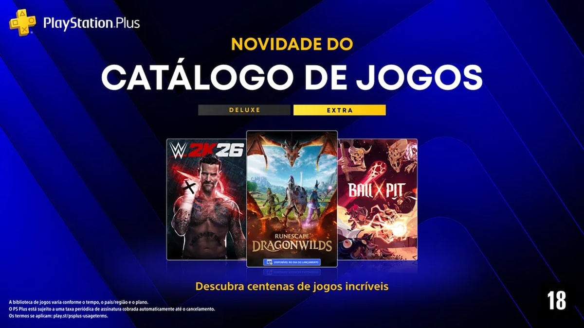 Arte oficial do catálogo de jogos do PS Plus com as novidades de setembro
