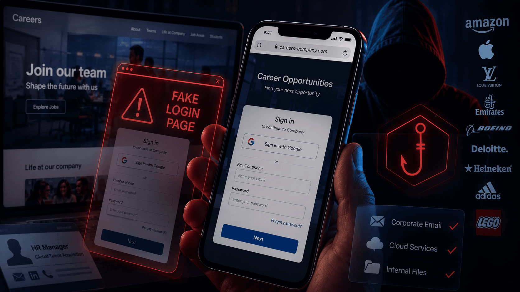 Golpe da falsa entrevista de emprego usa telas de login clonadas no celular