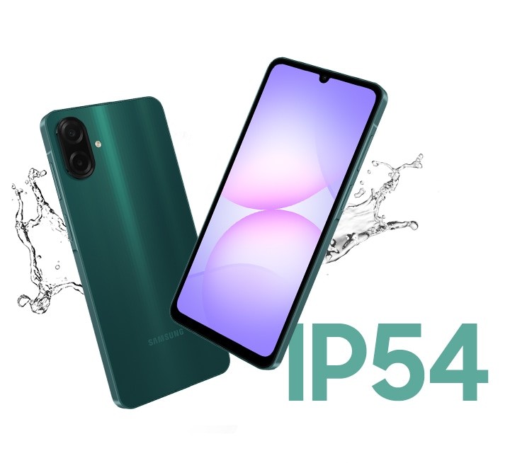 Galaxy A07s com certificação IP54 contra poeira e respingos
