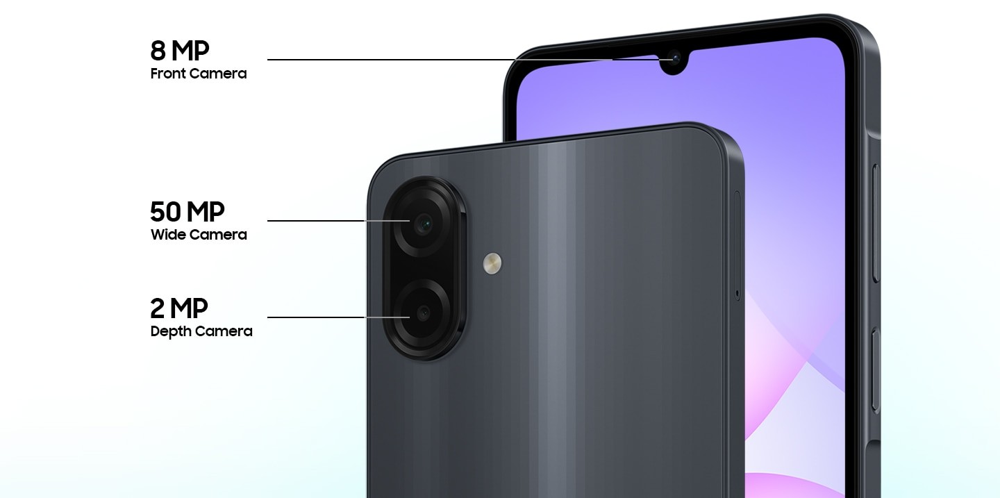 Conjunto de câmeras do Galaxy A07s, com sensor principal de 50 MP