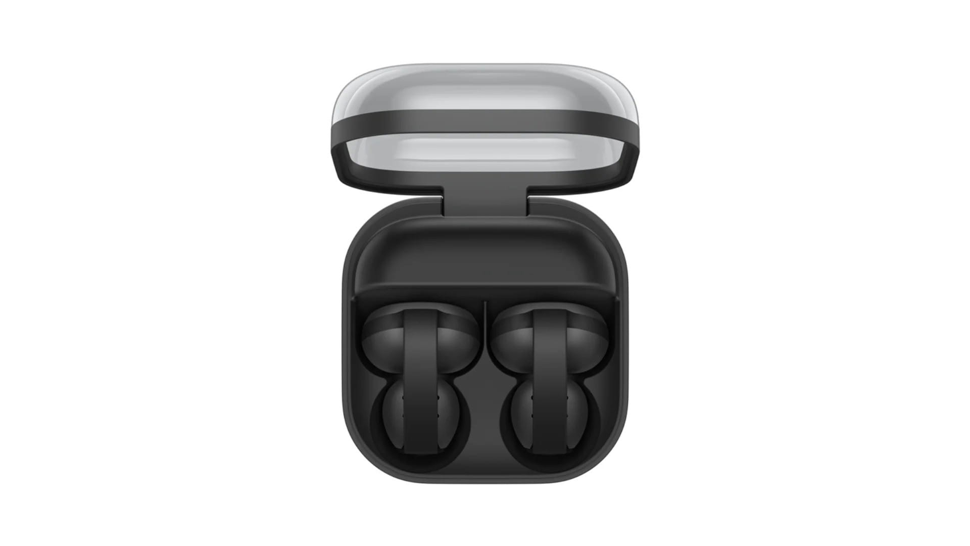 Estojo de recarga do Galaxy Buds On aberto, com os dois fones dentro